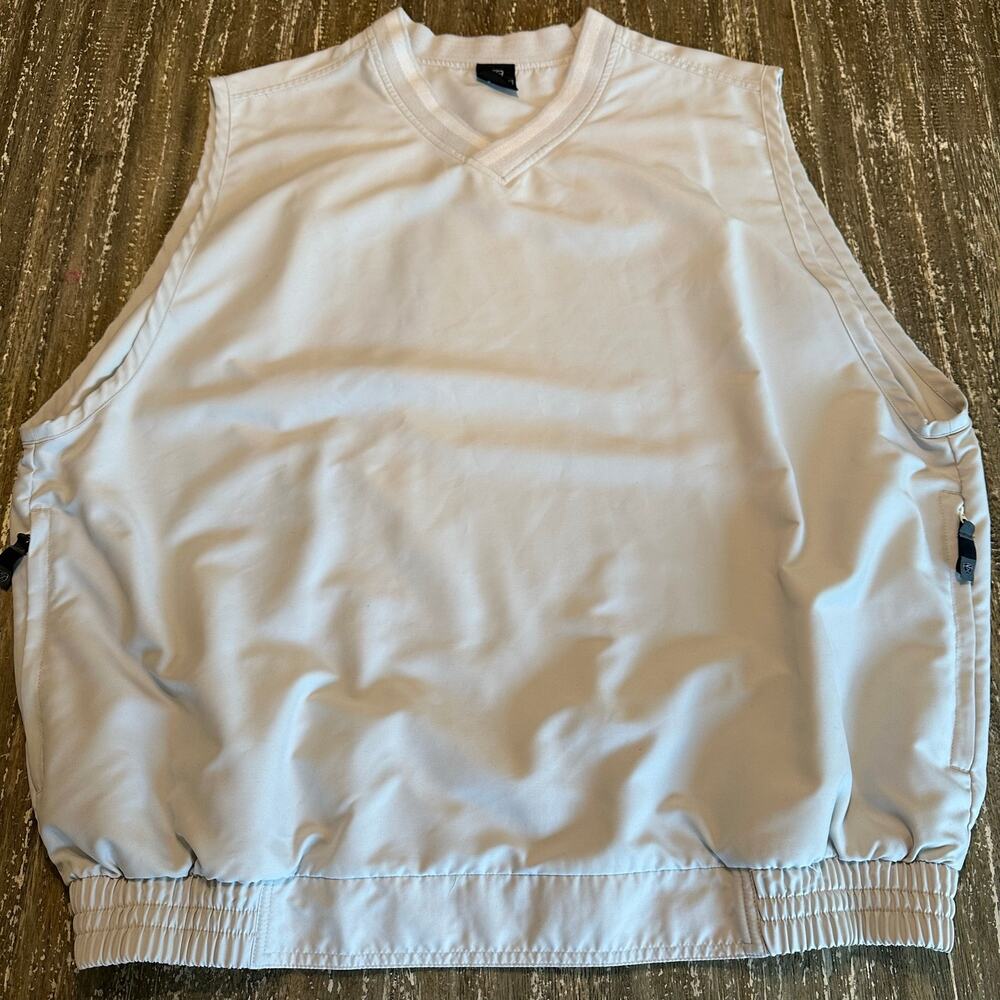 Nike Golf Vintage Pullover V-Neck Performance Vest Cream White Men’s Size XL
